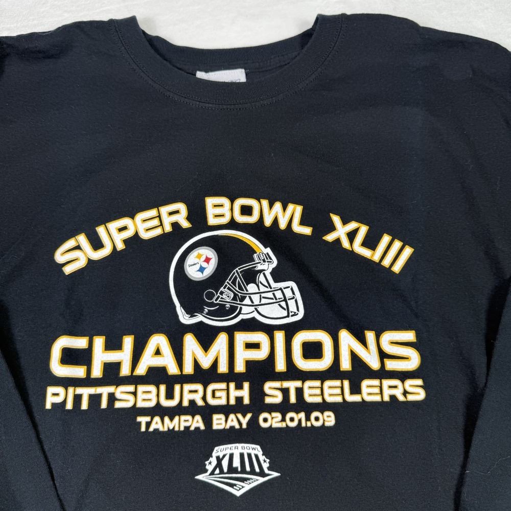 Pittsburgh Steelers Shirt MENS‎ XL Black Reebok Super Bowl Champions NFL